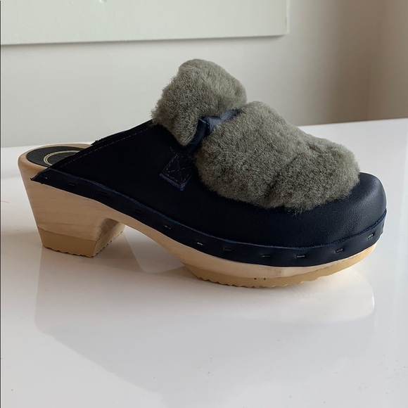 No. 6 Shoes - No. 6 Fur Slide in indigo storm